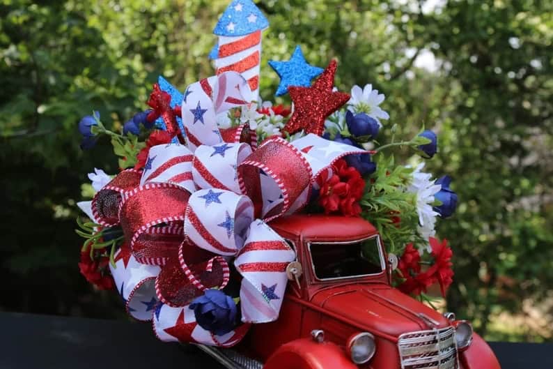 2. Red Truck Patriotic Centerpiece