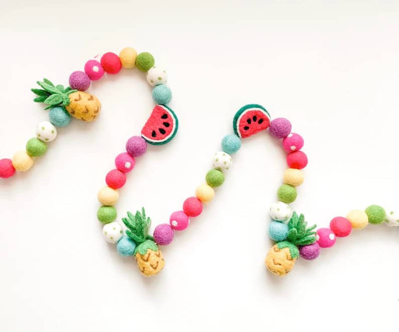 15. Summer Frutti Felt Ball Garland 15. Summer Frutti Felt Ball Garland