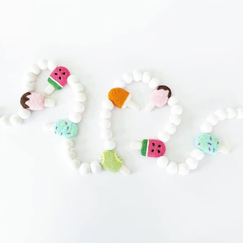 2. Popsicle Felt Ball Garland 2. Popsicle Felt Ball Garland
