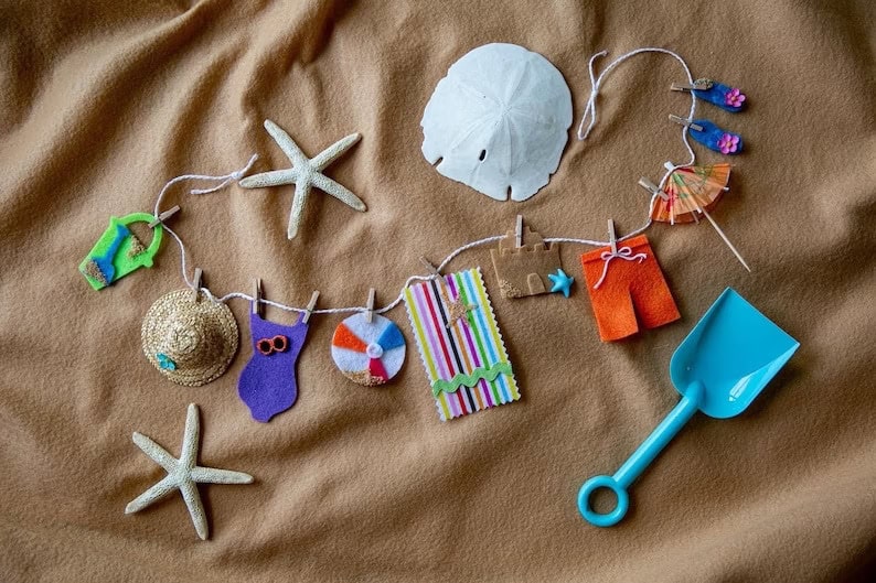 4. Beach Summer Felt Mini Clothesline Garland 4. Beach Summer Felt Mini Clothesline Garland