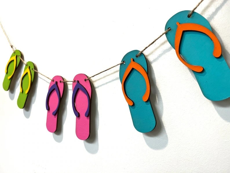 6. Flip Flop Wood Garland 6. Flip Flop Wood Garland