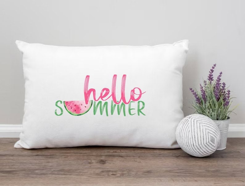 1. Hello Summer Throw Pillow Cover 1. Hello Summer Throw Pillow Cover