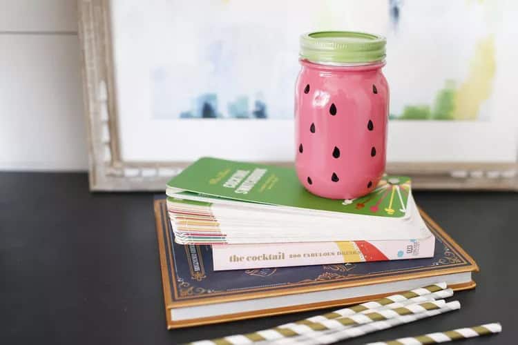 DIY Watermelon Mason Jars DIY Watermelon Mason Jars