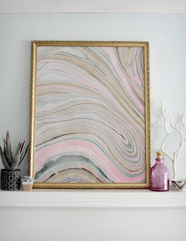 Frame your DIY Marbled Paper Art Frame your DIY Marbled Paper Art