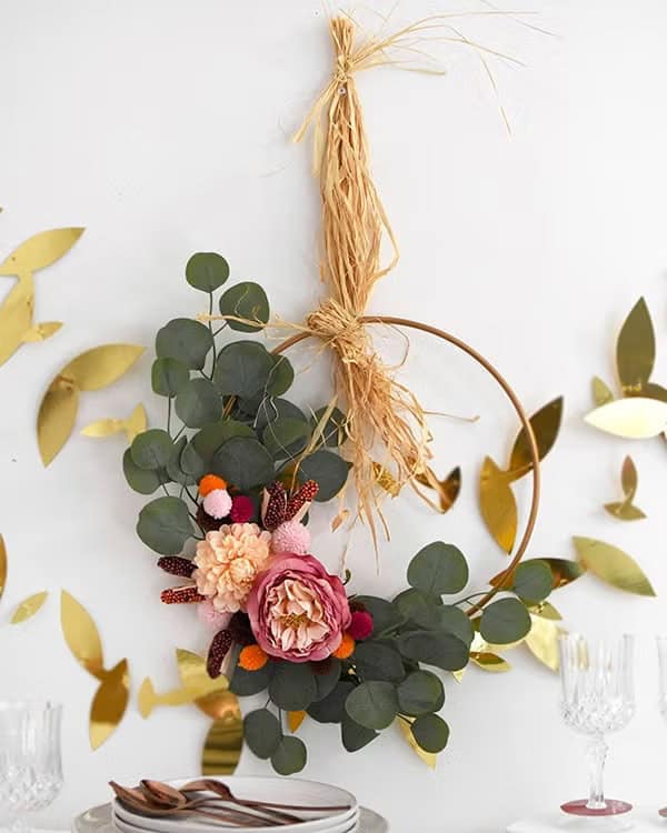DIY Boho Eucalyptus Thanksgiving Wreath DIY Boho Eucalyptus Thanksgiving Wreath