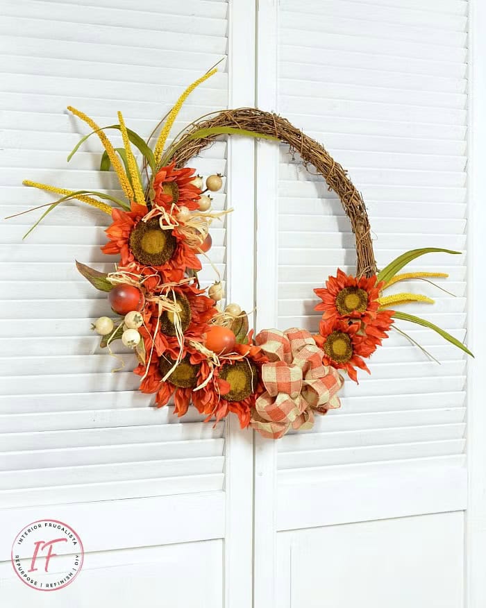 DIY Easy Orange Sunflower Wreath DIY Easy Orange Sunflower Wreath