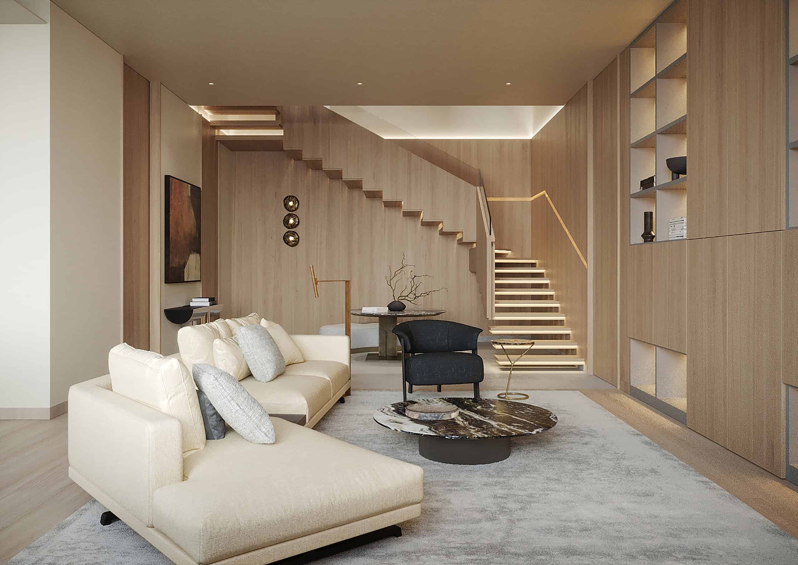 Two-Level Apartment in Moscow by Kerimov Architects: A Study in Warm Minimalism Two-Level Apartment in Moscow by Kerimov Architects: A Study in Warm Minimalism