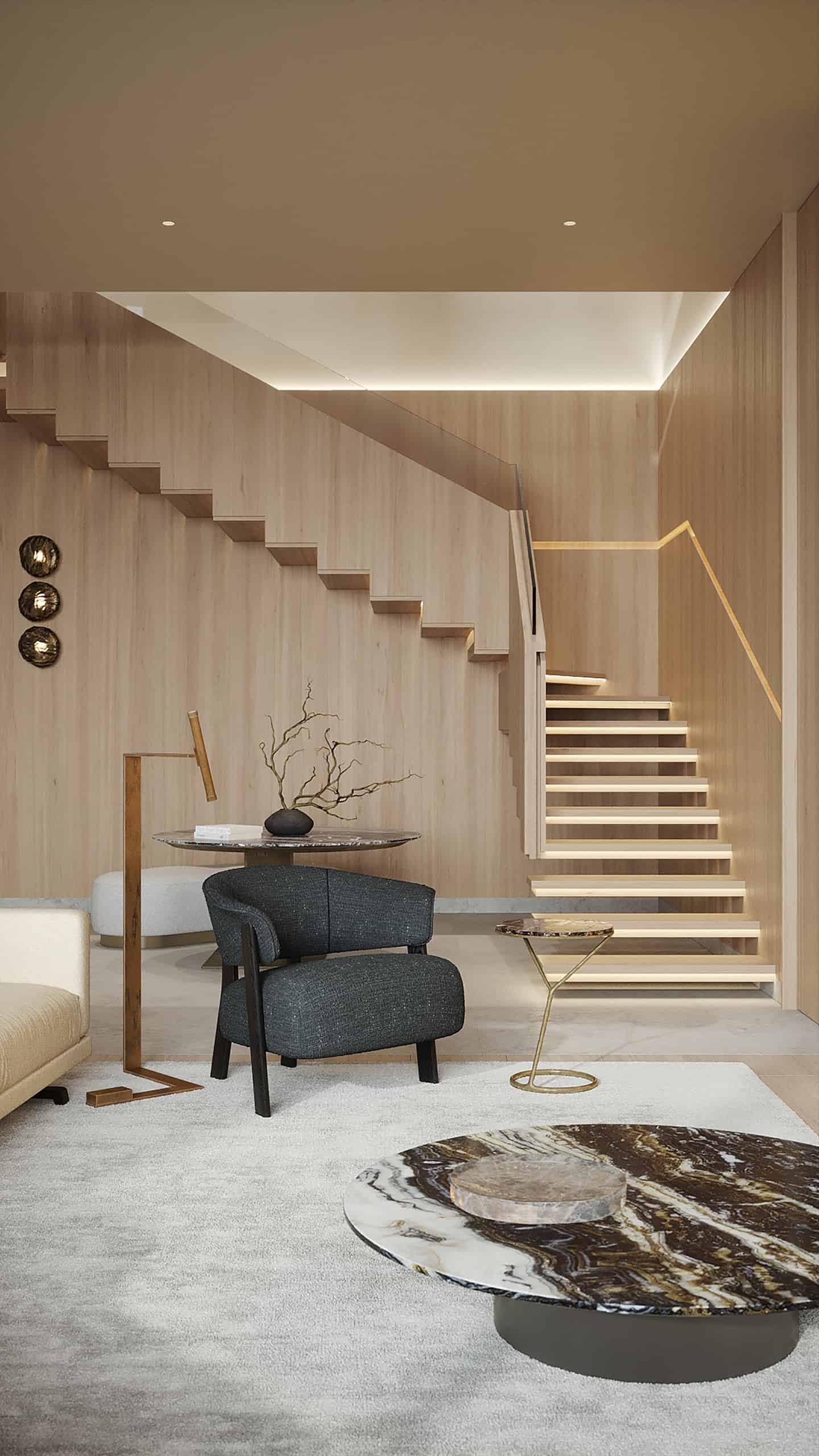 Two-Level Apartment in Moscow by Kerimov Architects: A Study in Warm Minimalism Two-Level Apartment in Moscow by Kerimov Architects: A Study in Warm Minimalism