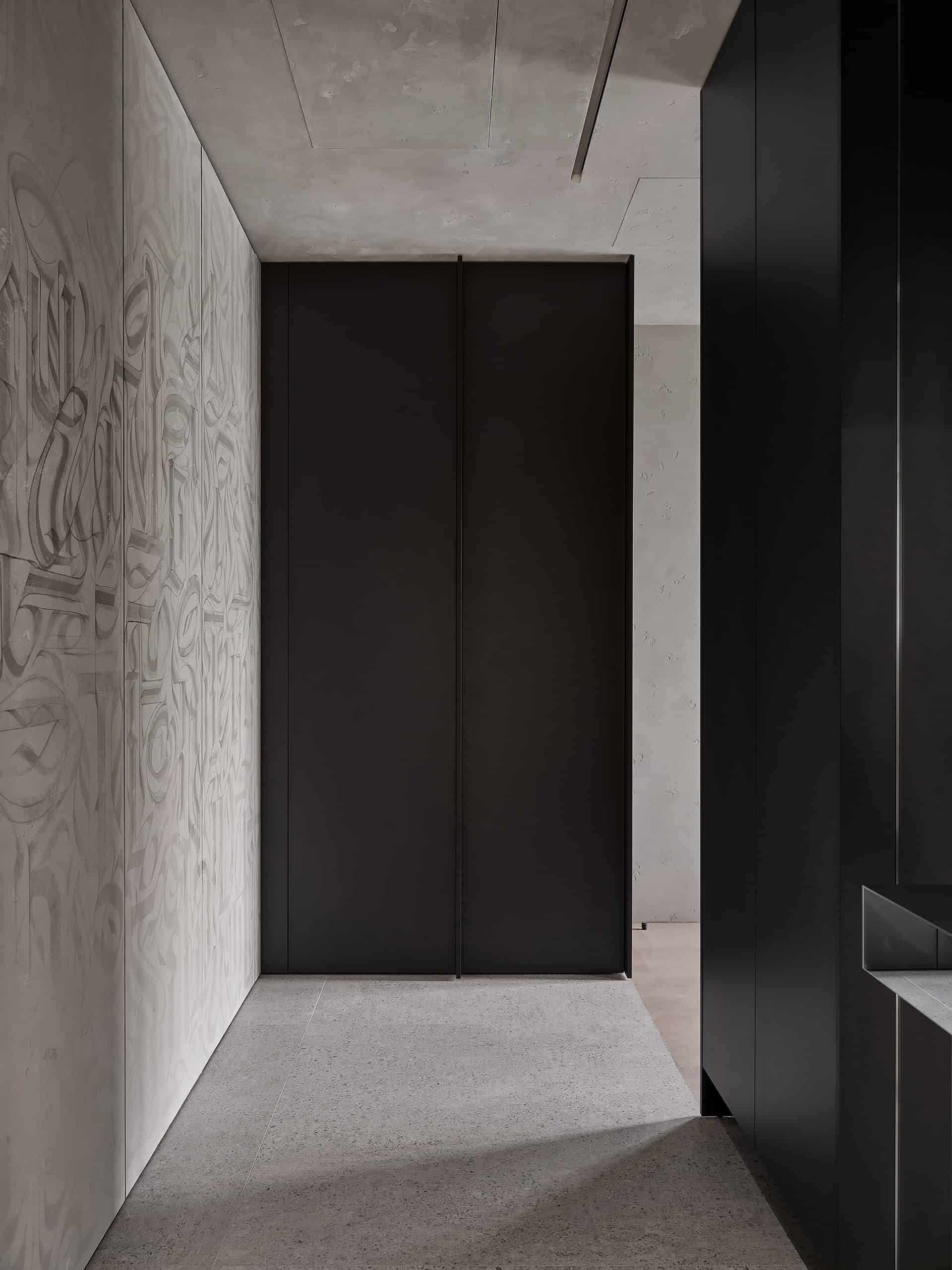 Tough Character Apartment — View 43 Tough Character Apartment — portrait interior view 43, living corner with art