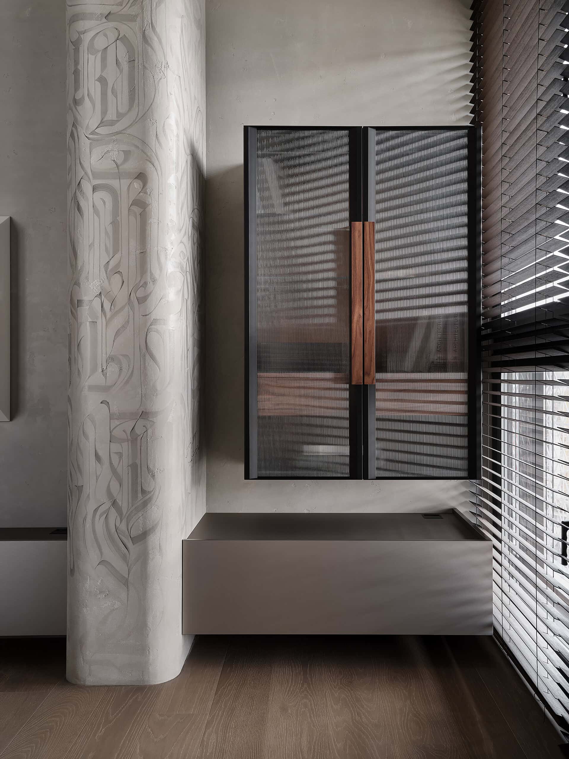 Tough Character Apartment — View 06 Tough Character Apartment — portrait interior view 06, kitchen tall units