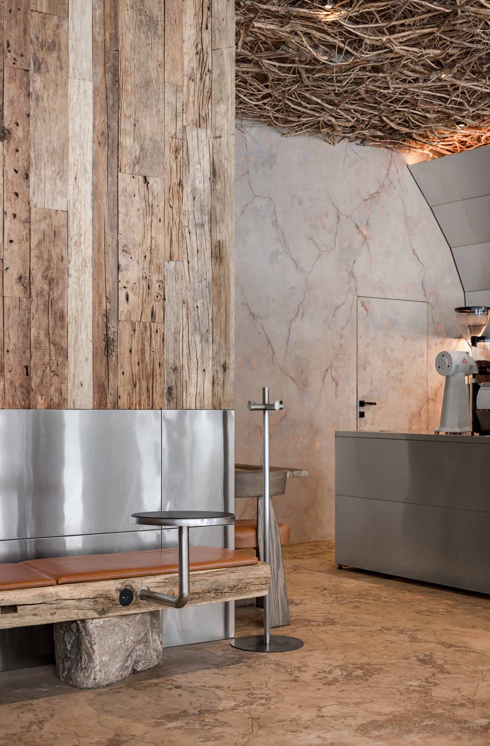 Coffee Shop Kovel Organic Modern Interior Modern coffee shop interior with organic design, natural textures, and neutral tones