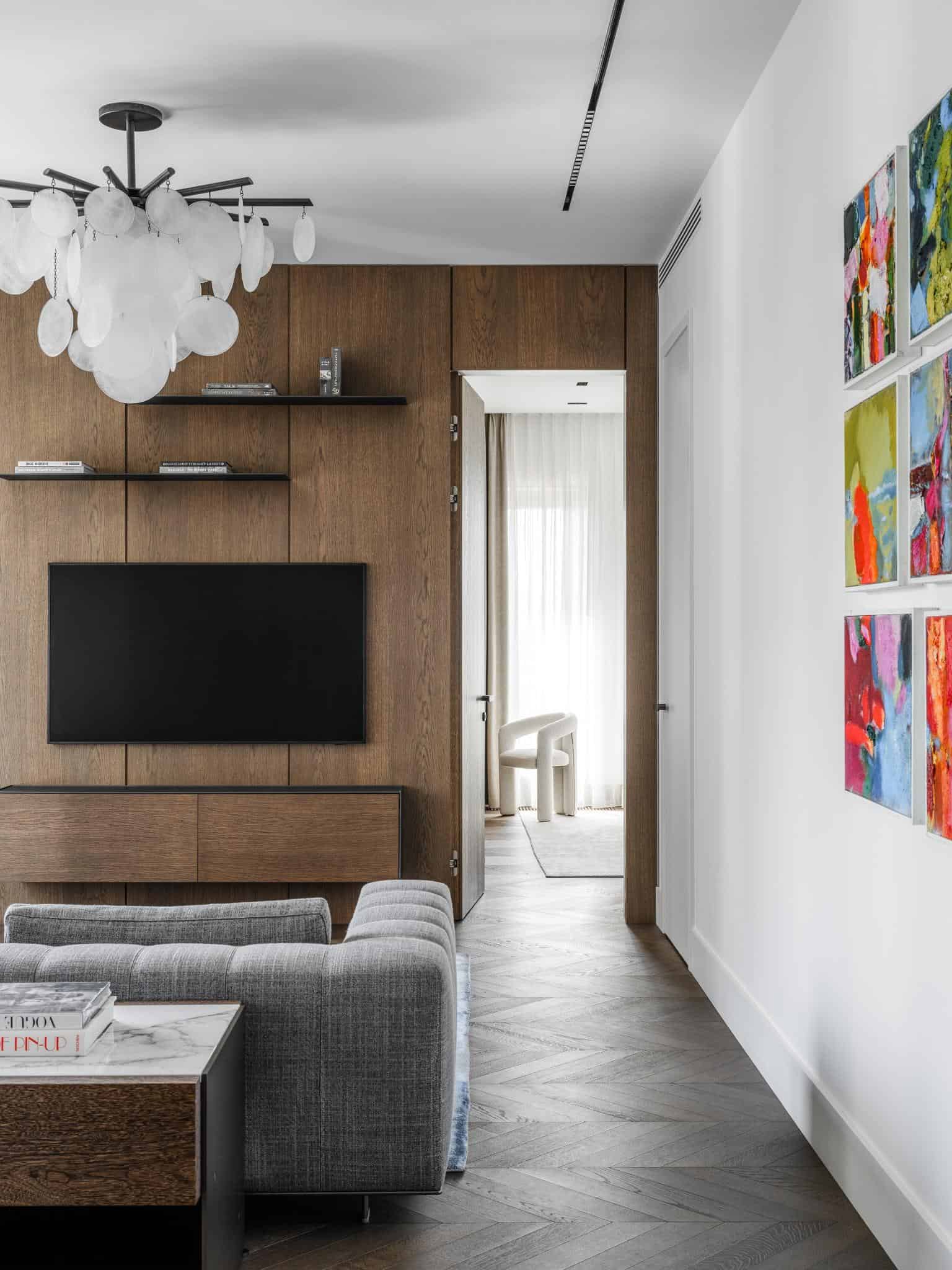 Hallway View With Art And Bedroom Entry Hallway view with art and bedroom entry.
