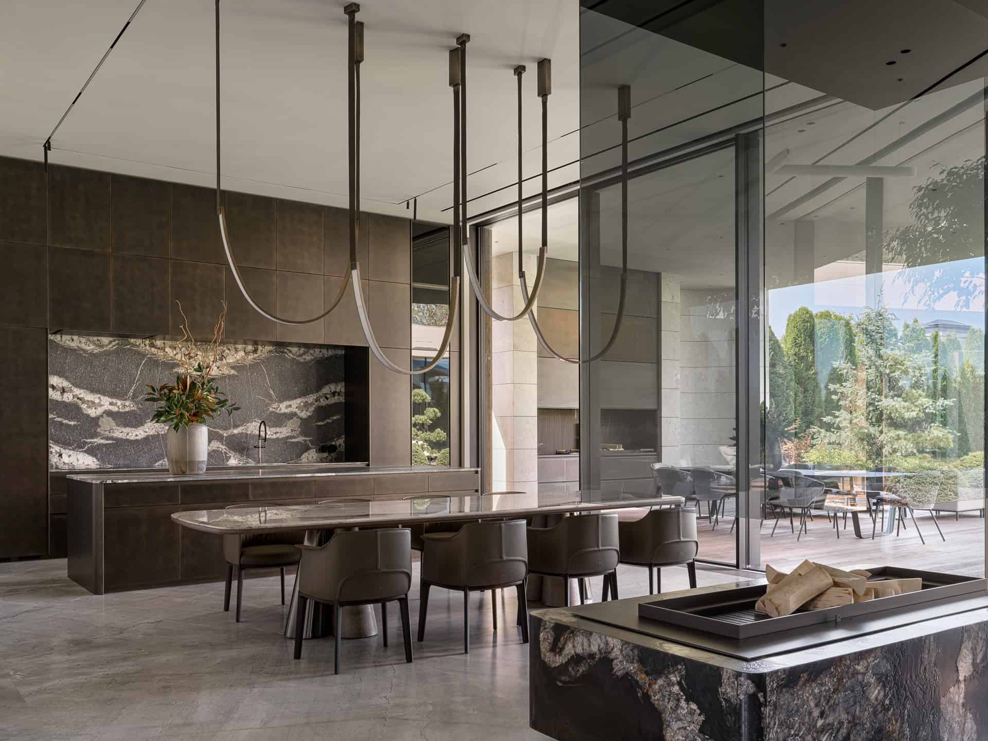 Open Dining Area Garden Access Modern dining area with seamless access to garden terrace.