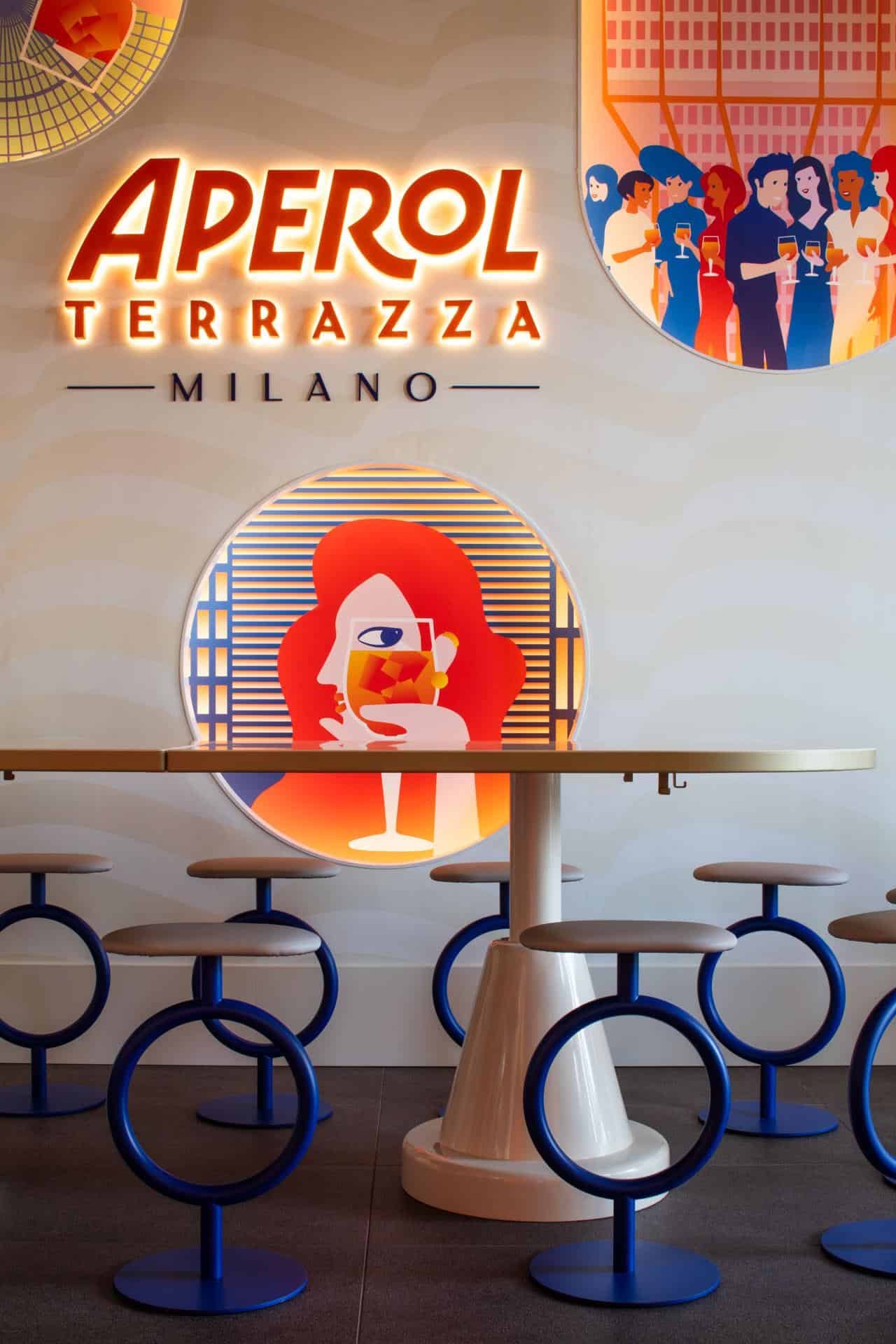 Terrazza Aperol Milano Wall Graphic Closeup Terrazza Aperol Milano Wall Graphic Closeup