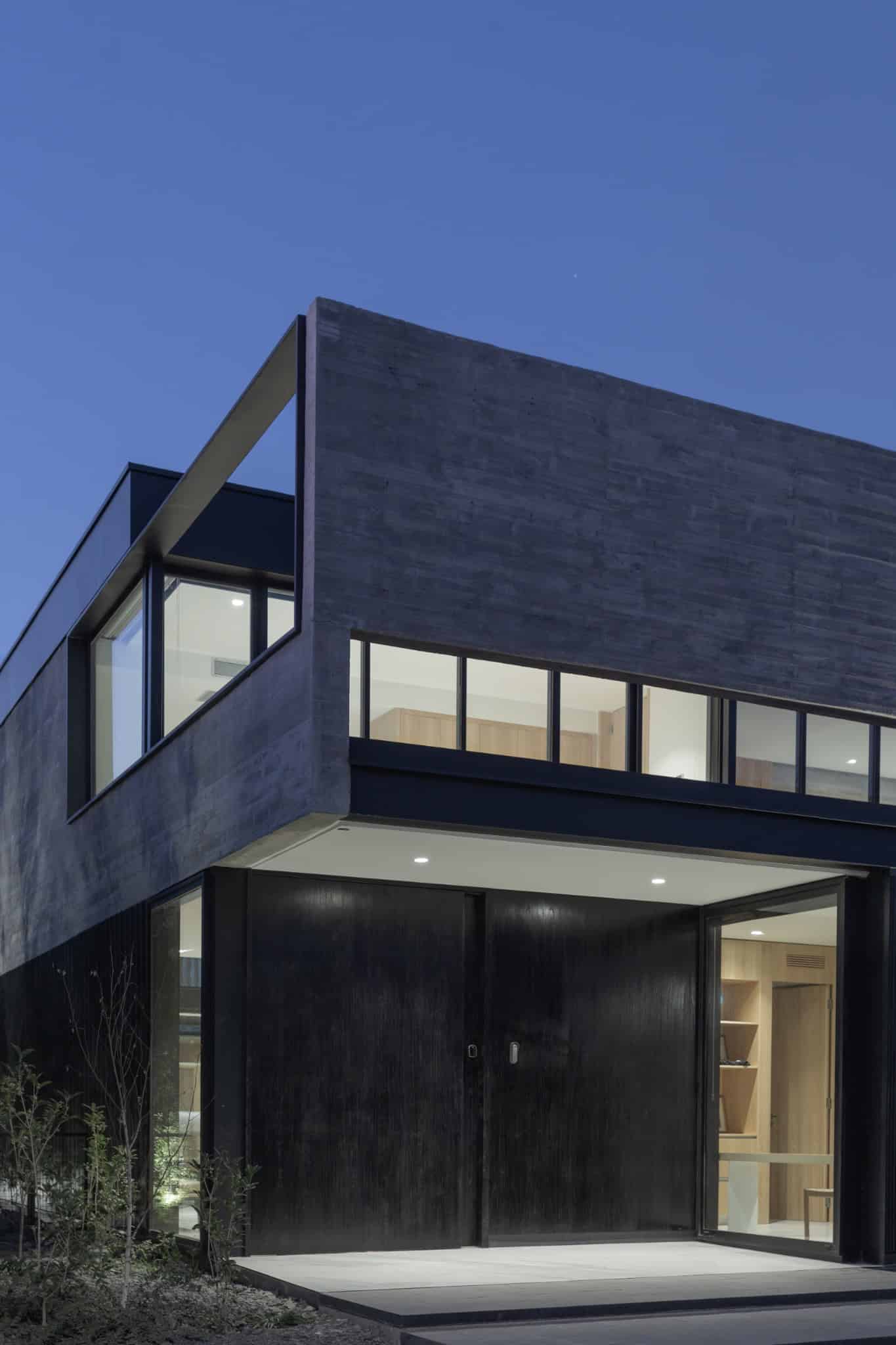 Angled Night View Modern Home A4Estudio Casa EE by A4estudio - Angled night view modern home a4estudio