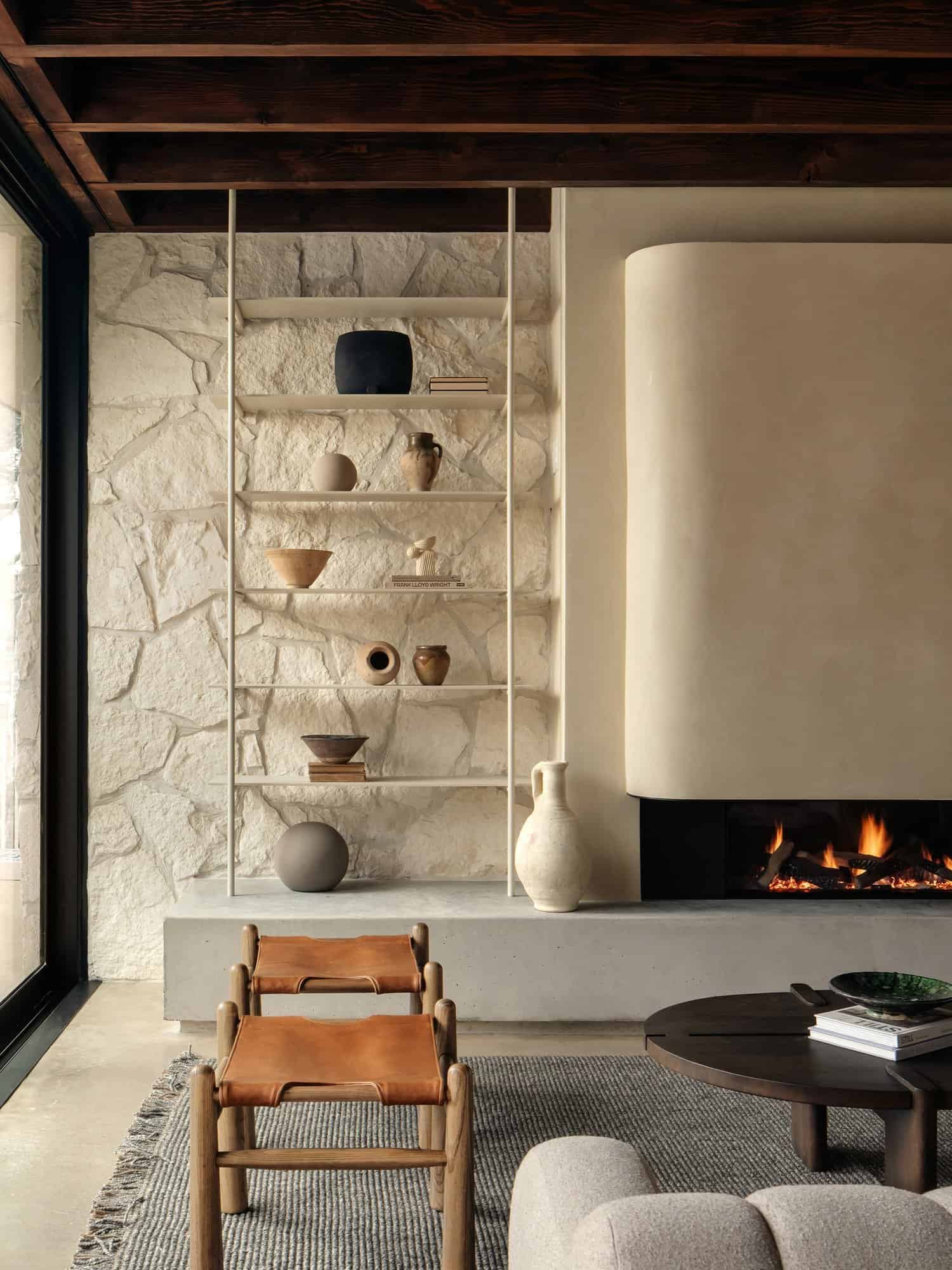 Casa Solis Pergola Courtyard Sunlight Shadow Courtyard of Casa Solis featuring stone walls and striking pergola shadows.