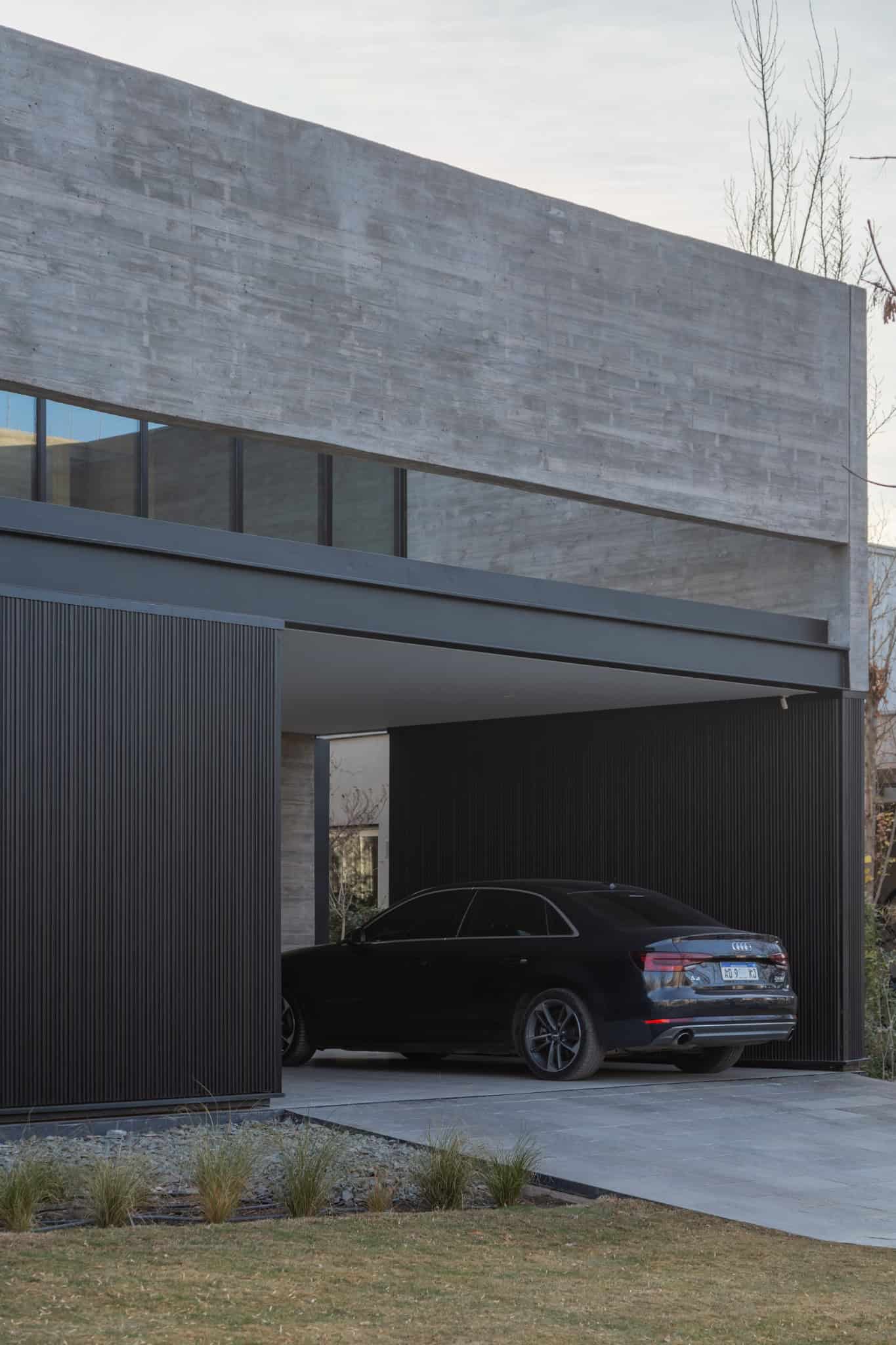 Concrete House Side Garage View A4Estudio Casa EE by A4estudio - Concrete house side garage view a4estudio