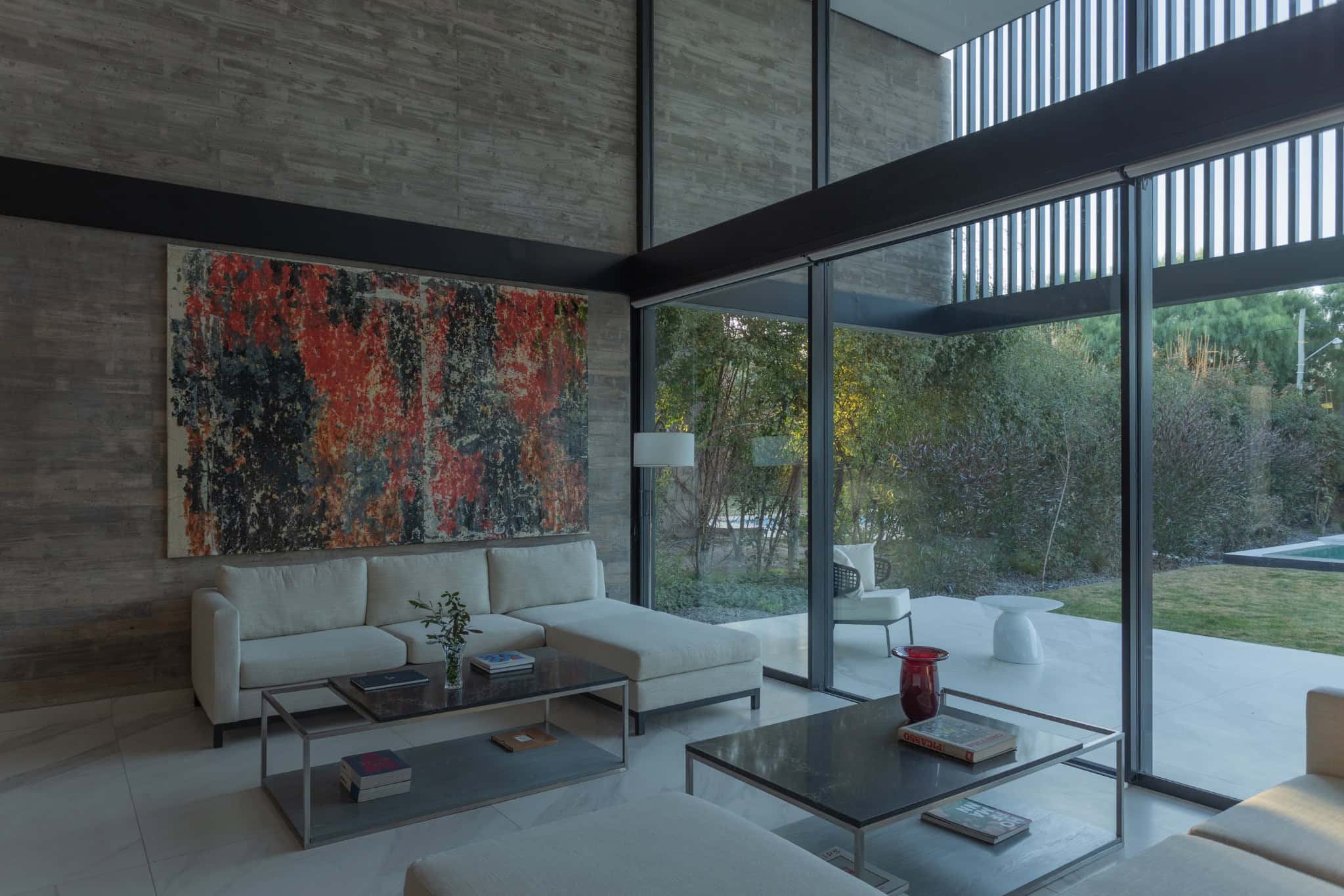 Living Room Corner Artwork And Garden A4Estudio Casa EE by A4estudio - Living room corner artwork and garden a4estudio