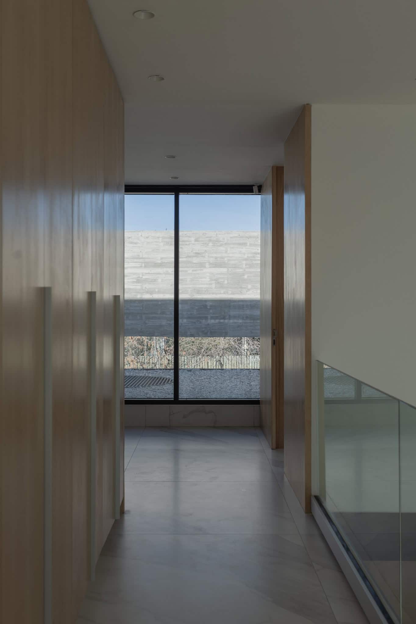 Wood Panel Corridor With Window End A4Estudio Casa EE by A4estudio - Wood panel corridor with window end a4estudio