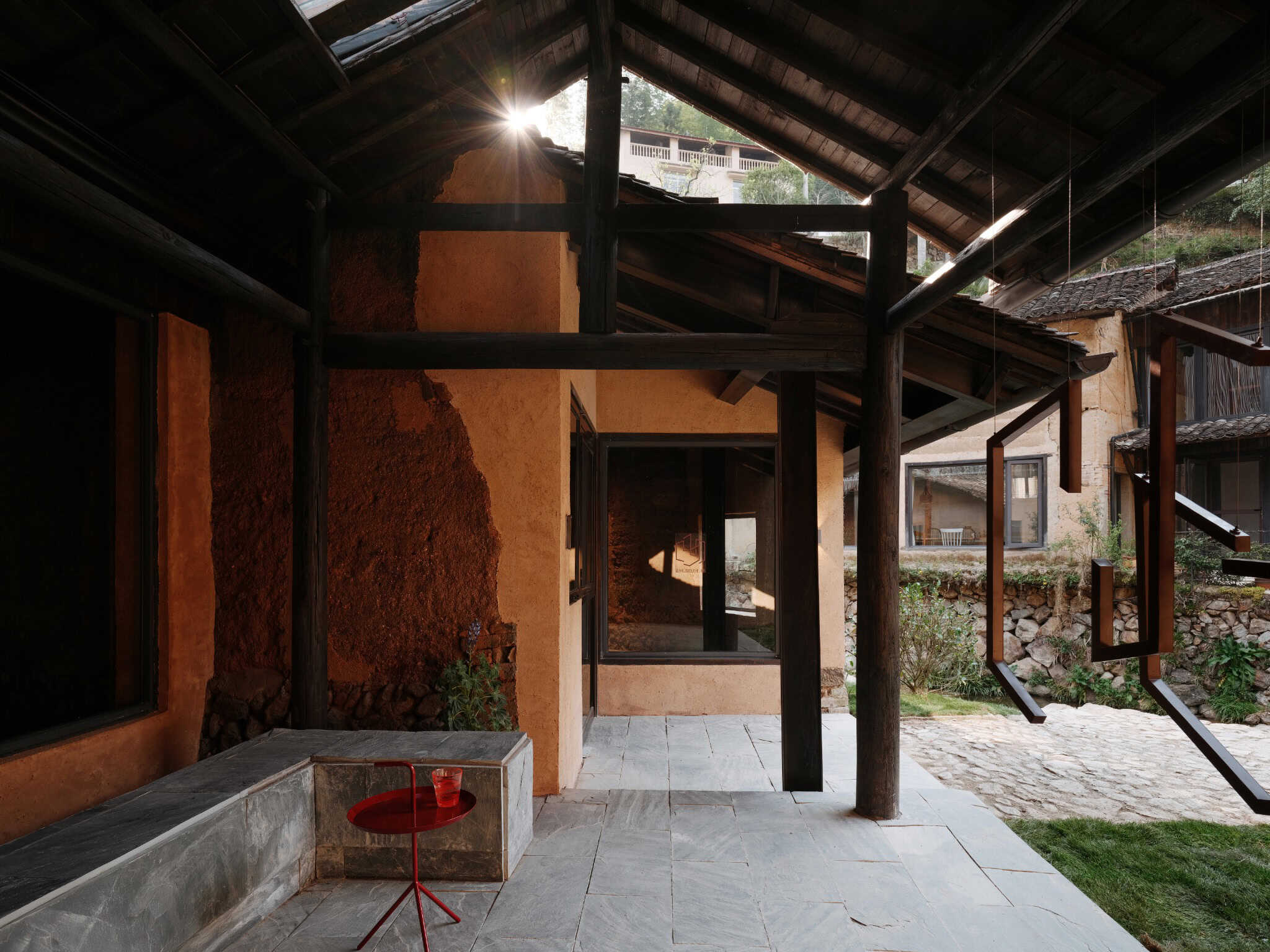 Z Museum Leisure Space by Entrance Outdoor leisure seating beside the entrance of Z Museum