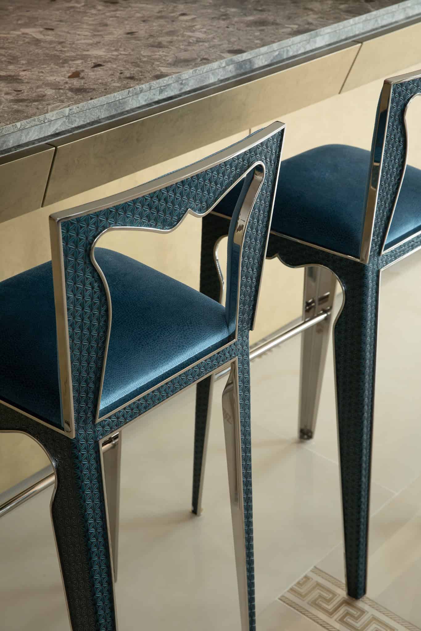 Azure Heights barstools detail by BDSD Boundless Design, Shenzhen, China