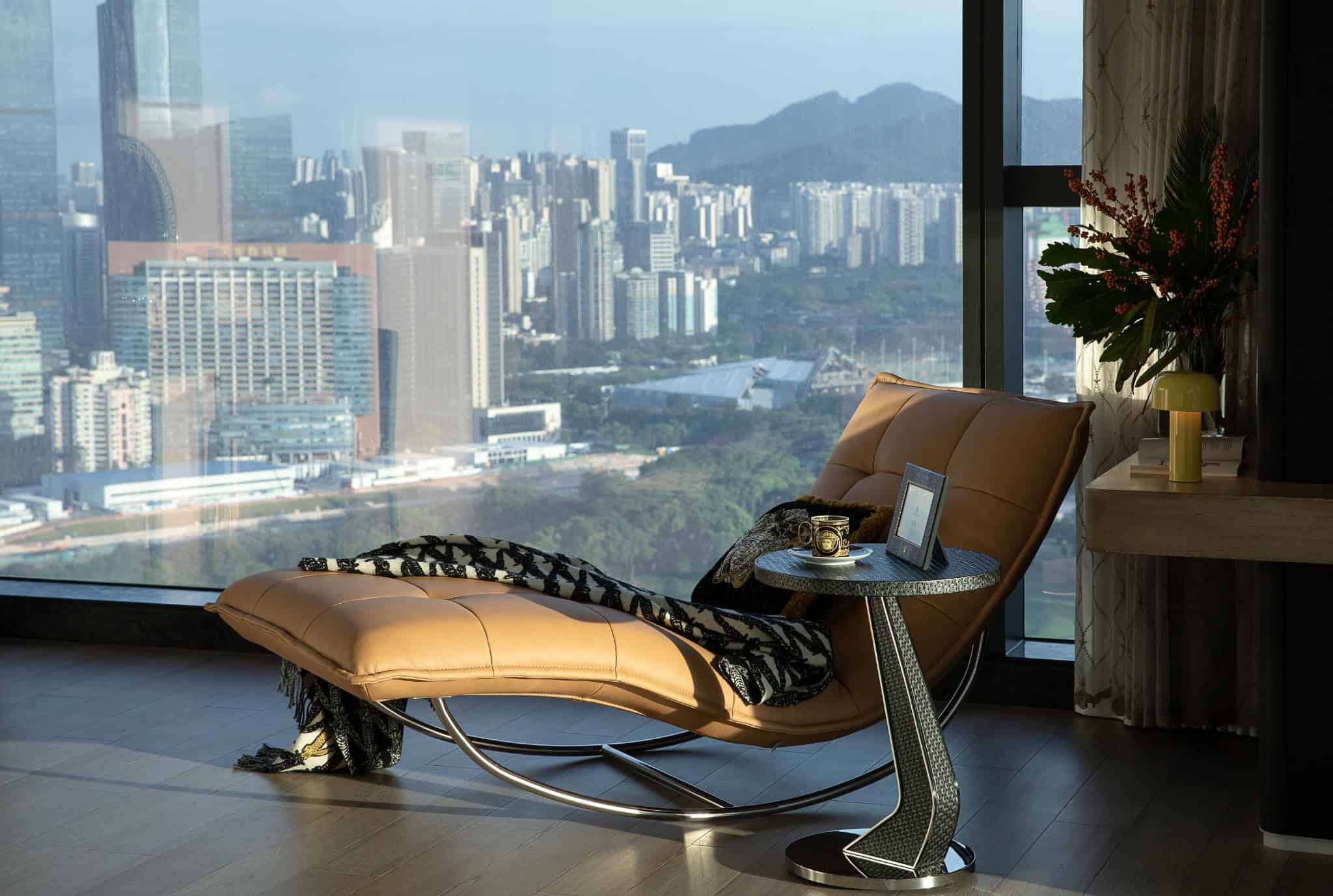 Azure Heights chaise lounge city view by BDSD Boundless Design, Shenzhen, China