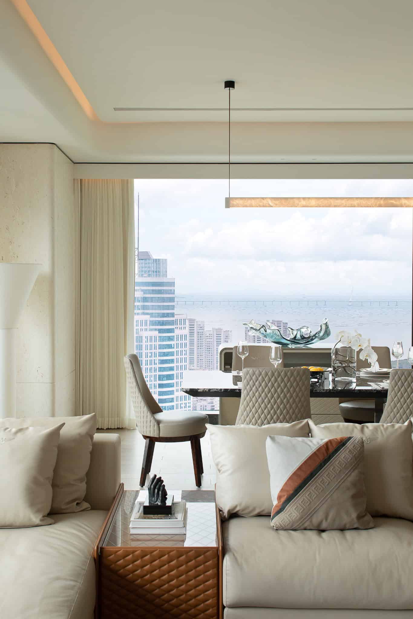 Azure Heights dining area city view by BDSD Boundless Design, Shenzhen, China