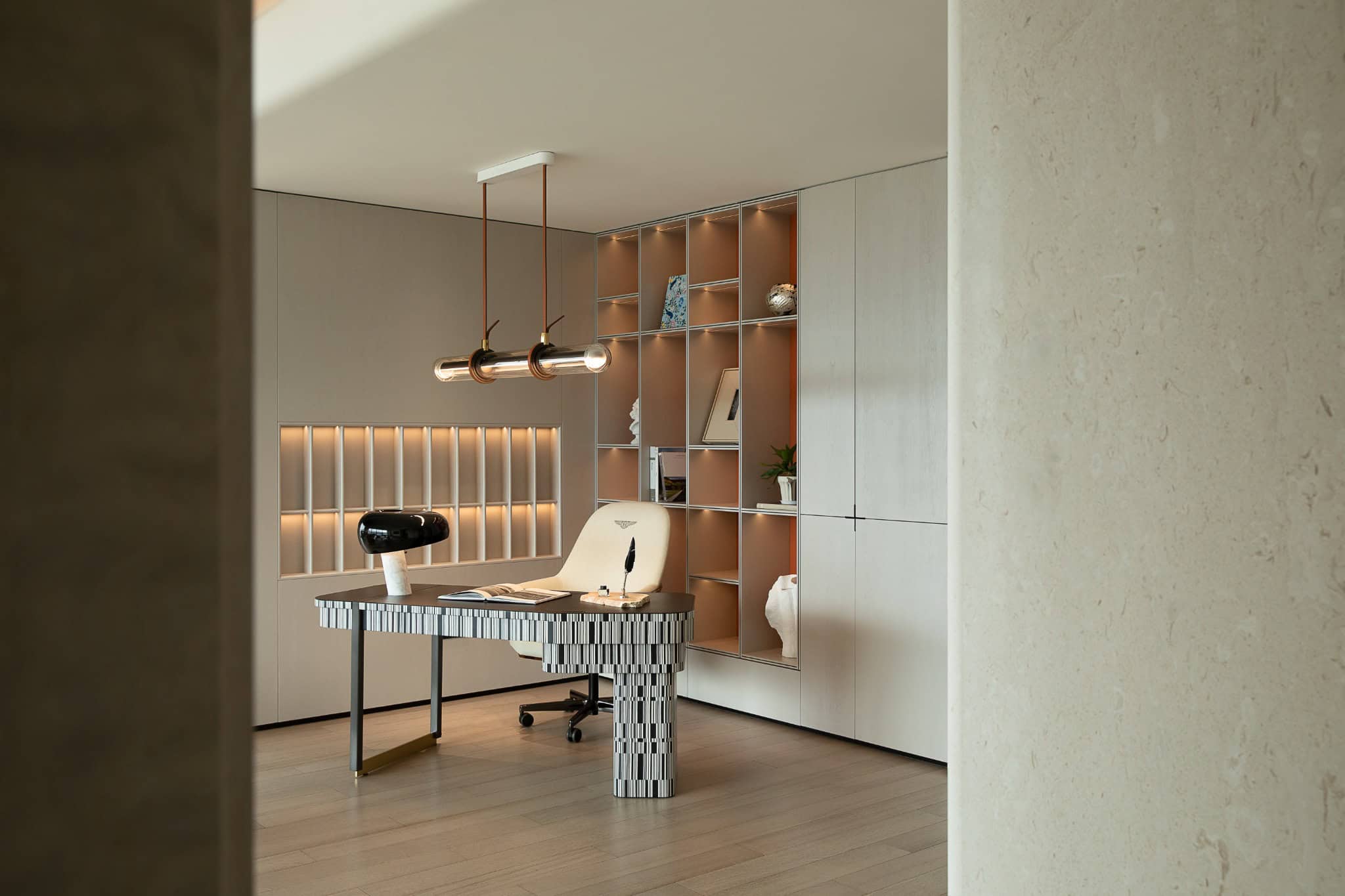 Azure Heights home office shelving desk by BDSD Boundless Design, Shenzhen, China