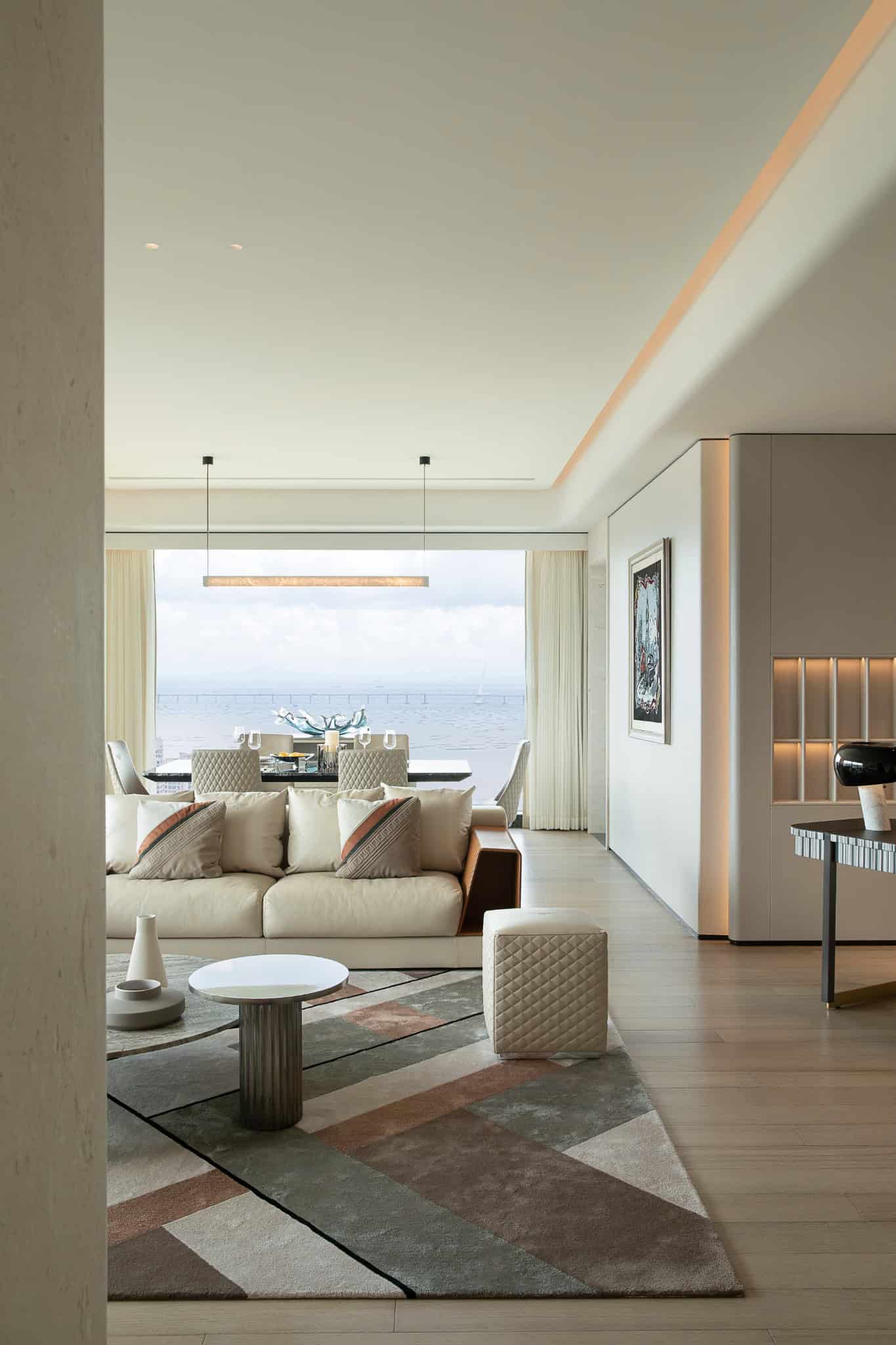 Azure Heights living dining open plan by BDSD Boundless Design, Shenzhen, China