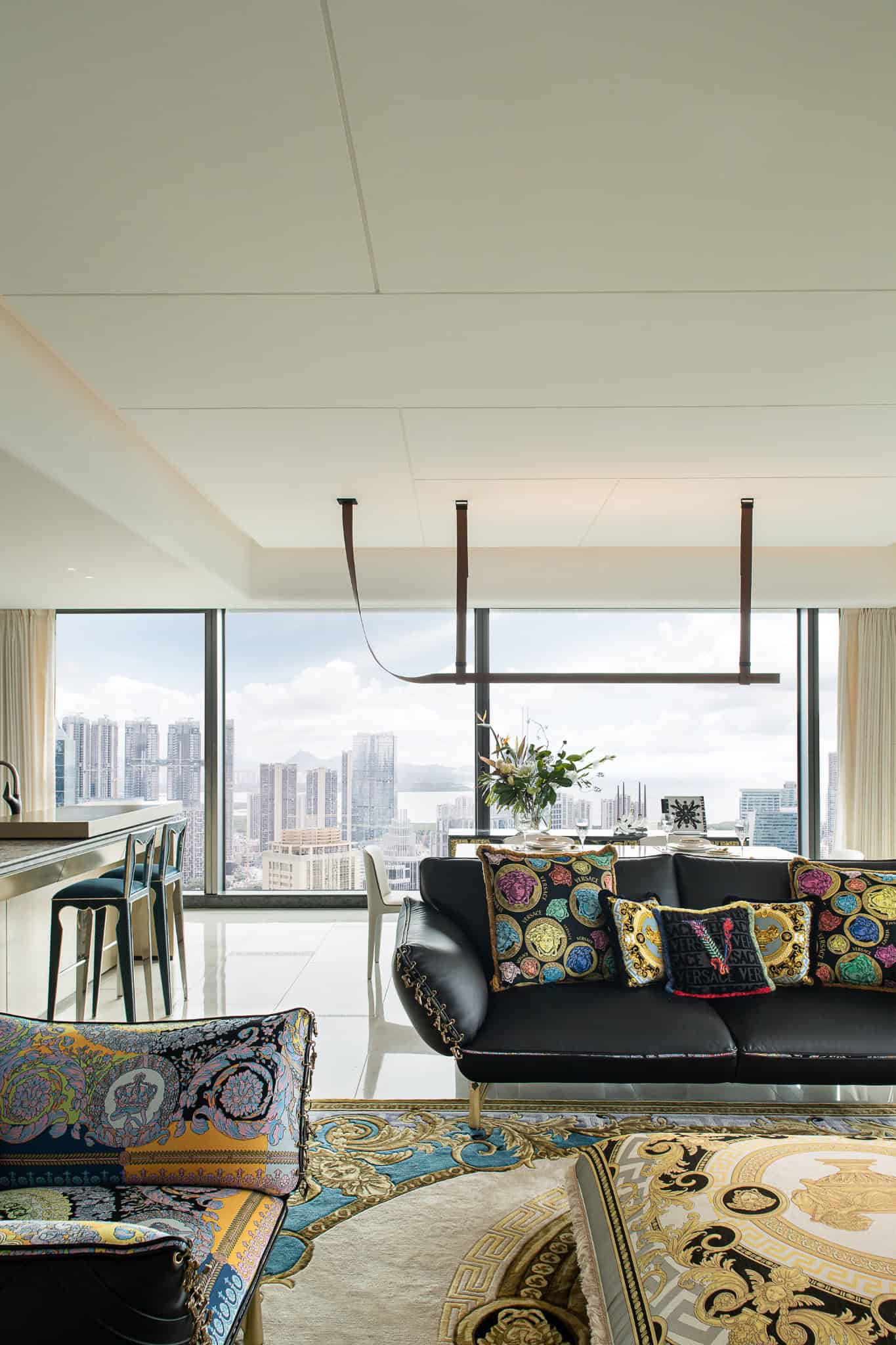 Azure Heights pendant light dining detail by BDSD Boundless Design, Shenzhen, China