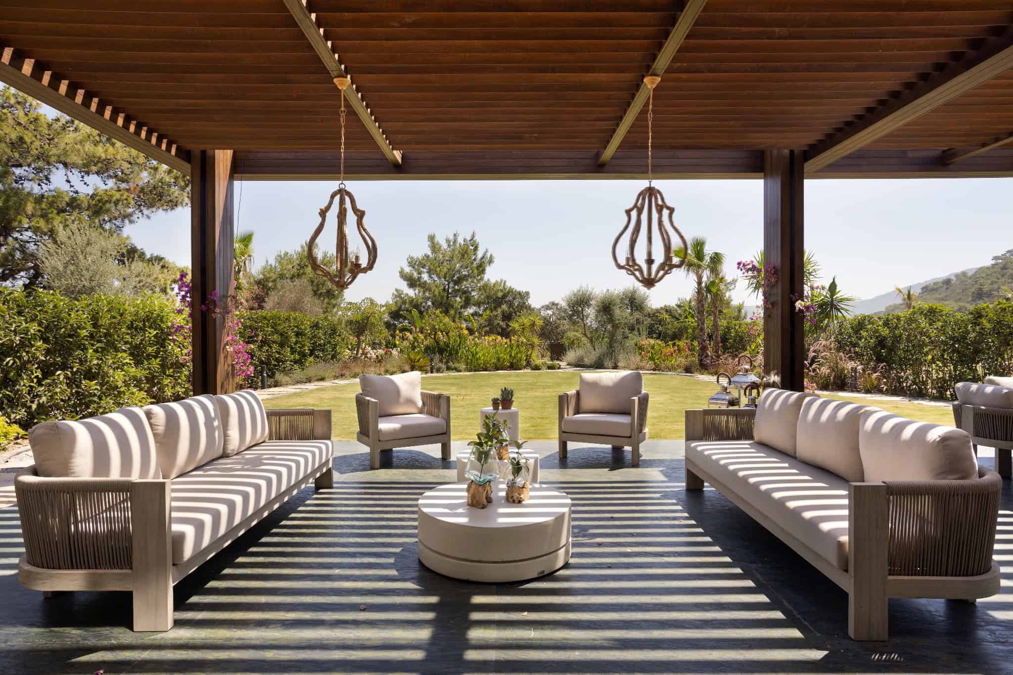 Bodrum M.M House Pergola Lounge Front by SCAW – Sibel Cihan Architecture Bodrum M.M House by SCAW – Sibel Cihan Architecture, pergola lounge front in Demirbükü Bay, Bodrum, Turkey