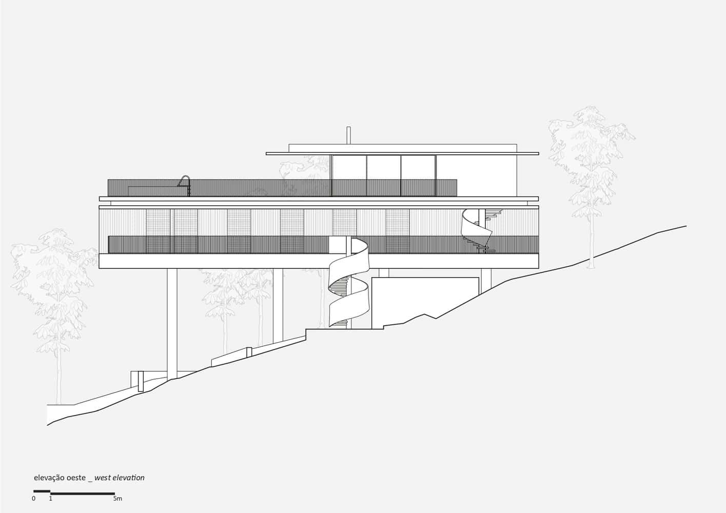 Canopy House West Elevation by Studio MK27 Architectural west elevation of Canopy House by Studio MK27