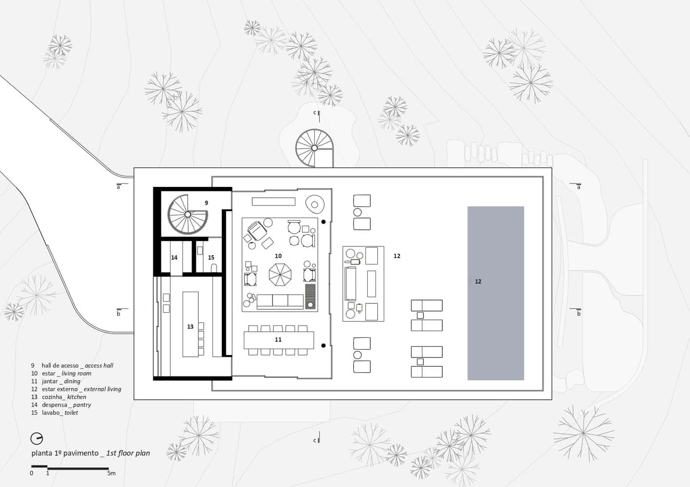 Canopy House First Floor Plan by Studio MK27 Architectural first floor plan of Canopy House by Studio MK27