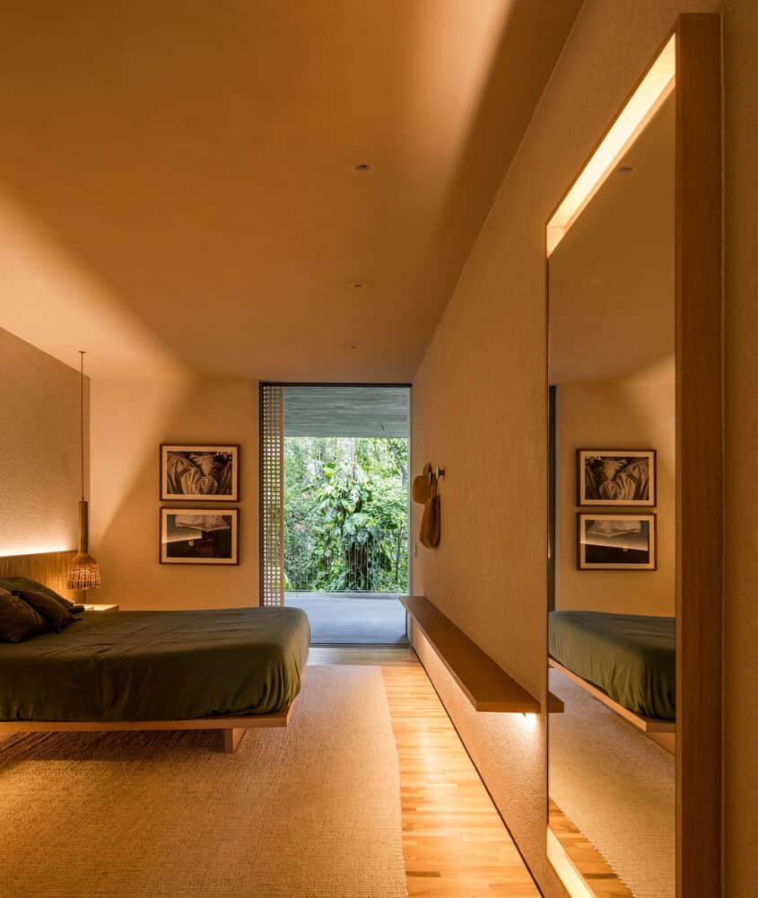 Canopy House Bedroom Interior Balcony by Studio MK27 Canopy House by Studio MK27 – bedroom interior with balcony view, Guarujá, Brazil