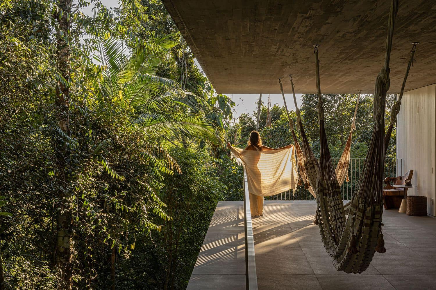 Canopy House Hammock Balcony Forest View by Studio MK27 Canopy House by Studio MK27 – balcony hammocks with forest view, Guarujá, Brazil