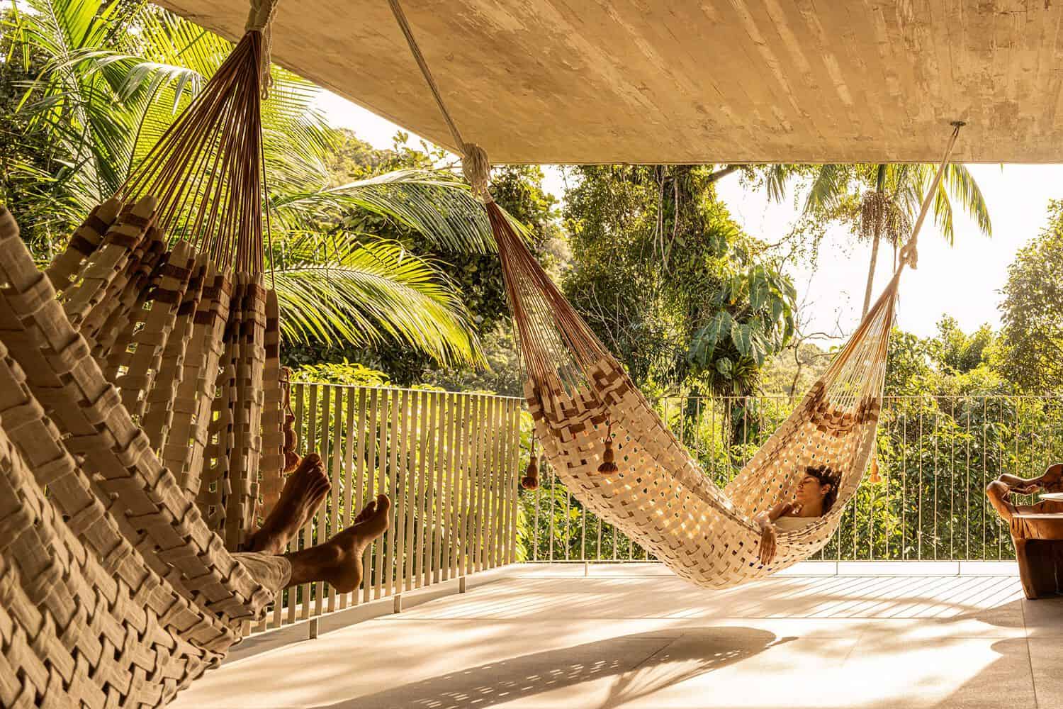 Canopy House Hammock Closeup by Studio MK27 Canopy House by Studio MK27 – hammock closeup detail, Guarujá, Brazil