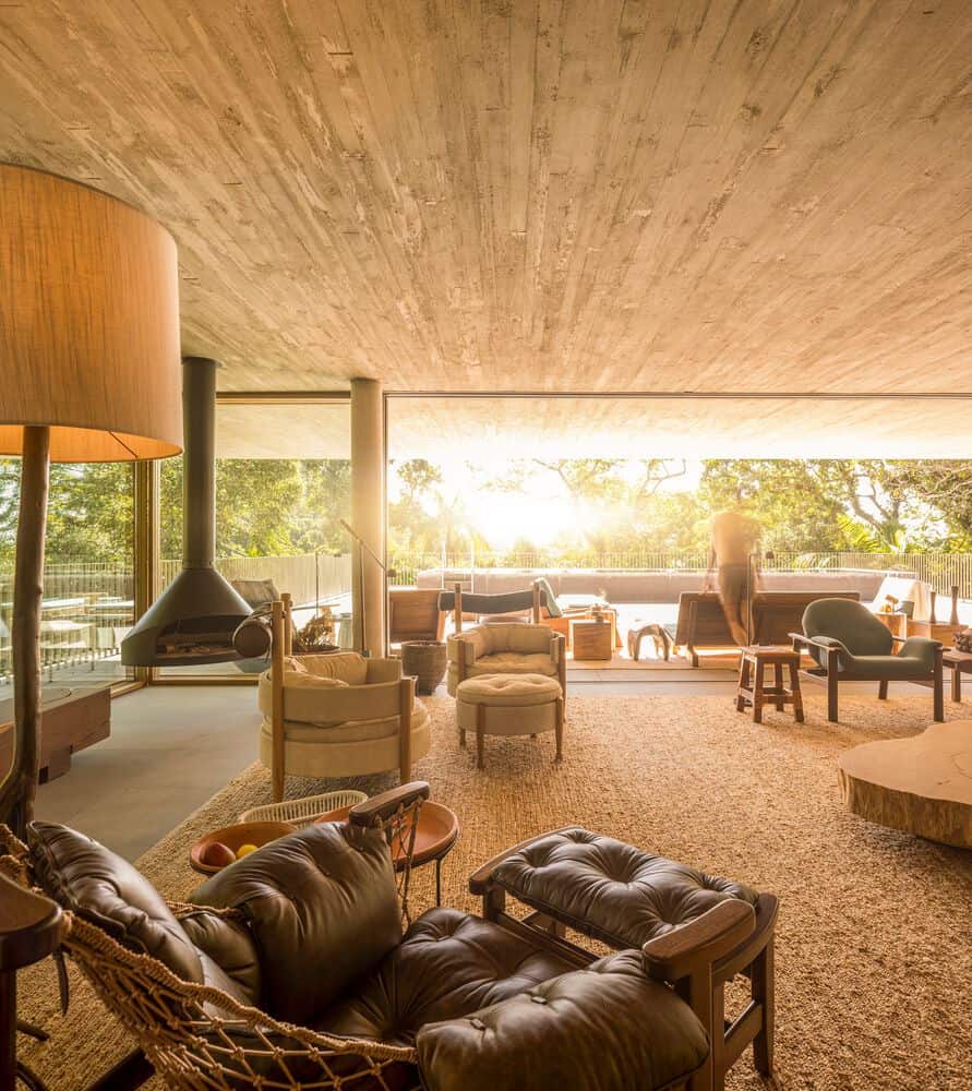 Canopy House Living Lounge Sunset by Studio MK27 Canopy House by Studio MK27 – living lounge at sunset, Guarujá, Brazil