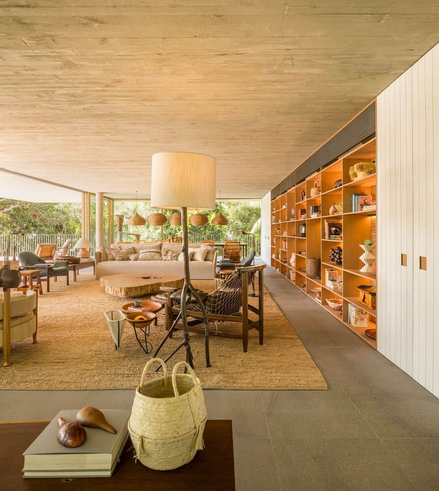 Canopy House Living Room Overview by Studio MK27 Canopy House by Studio MK27 – open living room interior, Guarujá, Brazil