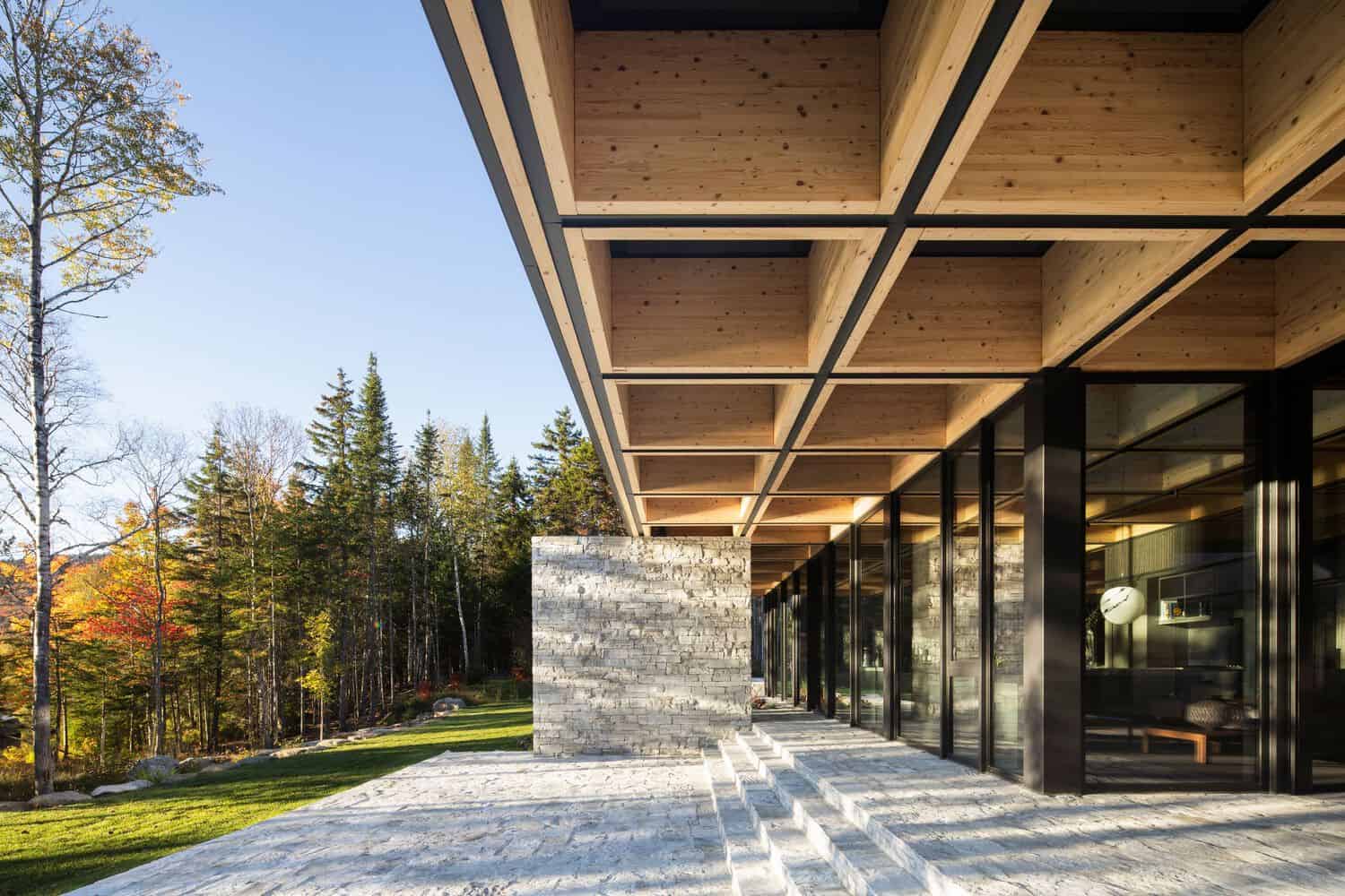 The House of la Baie de l’Ours by ACDF Architecture: A Lakeside Timber Retreat in Québec Interior perspective of La Maison de la Baie de l’Ours by ACDF Architecture
