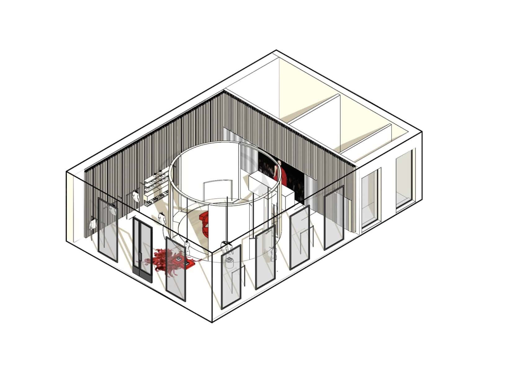 Lina Store (Linalien) Axon Diagram by Kateryna Turbina Lina Store (Linalien) by Kateryna Turbina — axon diagram, Lisbon, Portugal