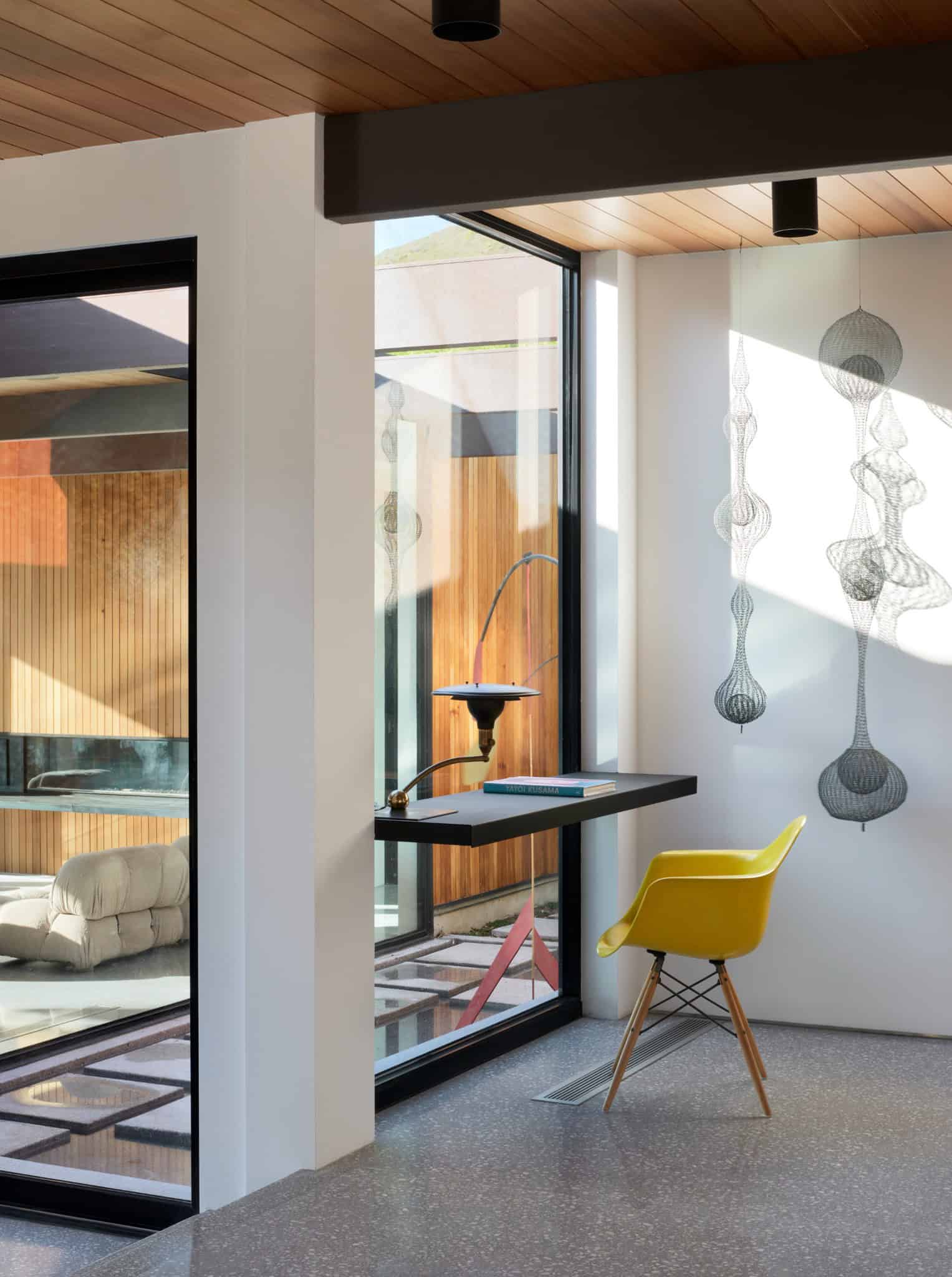 Malibu Glass Box House by Klopf Architecture – office nook detail, Malibu, California