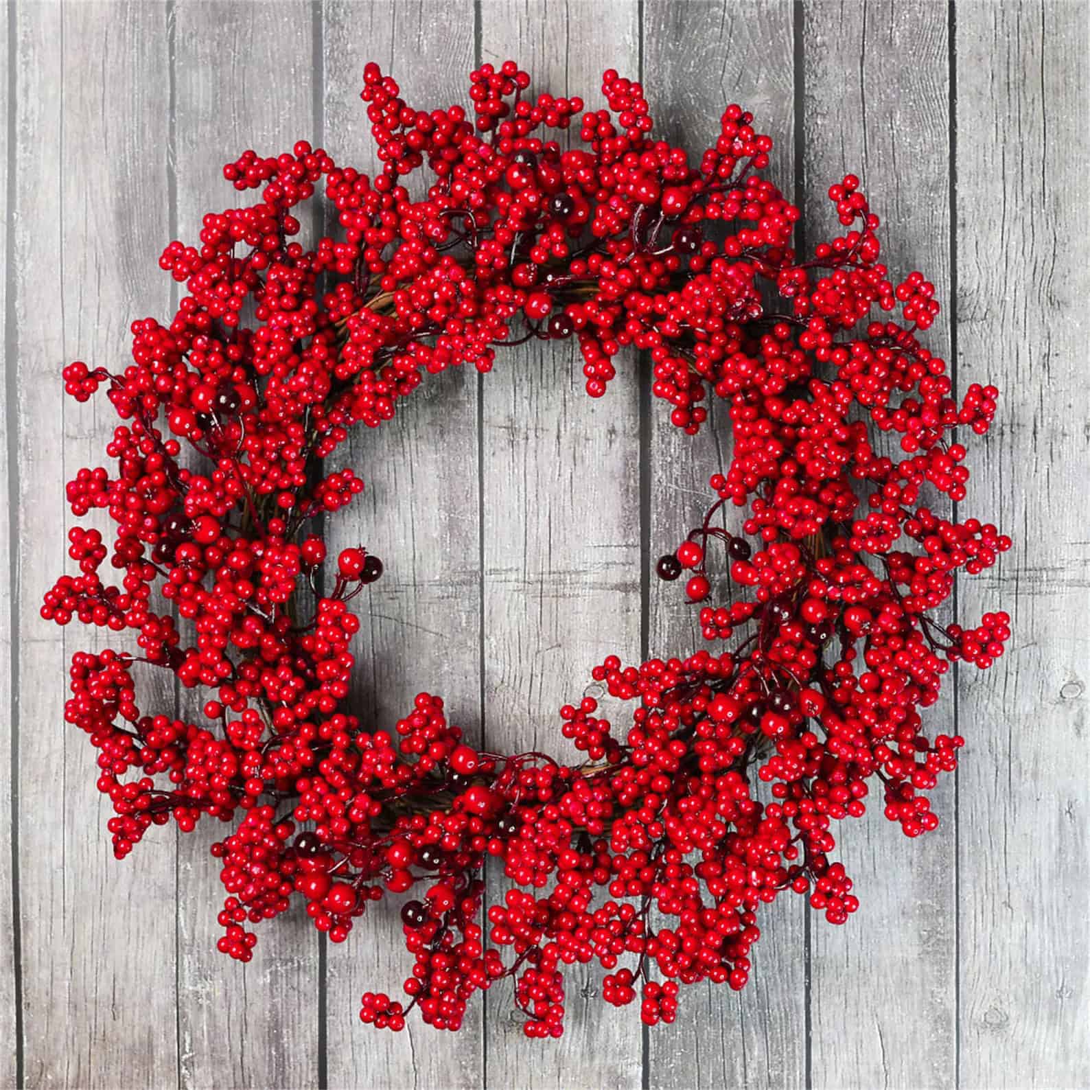 Bold Red Berry Holiday Wreath — classic berry Christmas wreath
