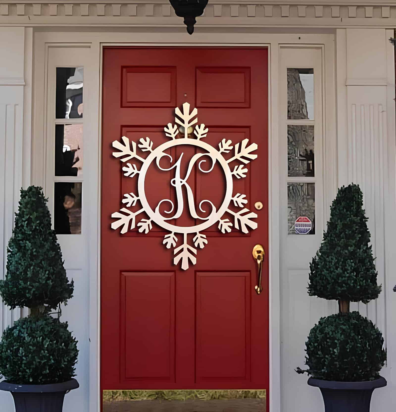 DIY Christmas wreath wrapped in ribbon with colorful felt flowers