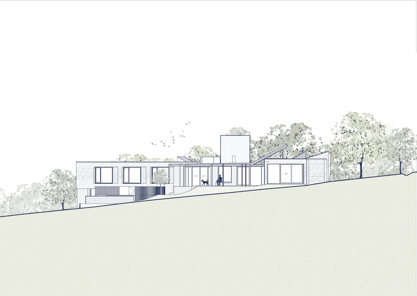 Korinda House North Elevation by Bent Architecture Korinda House by Bent Architecture — north elevation drawing, Plenty, Victoria