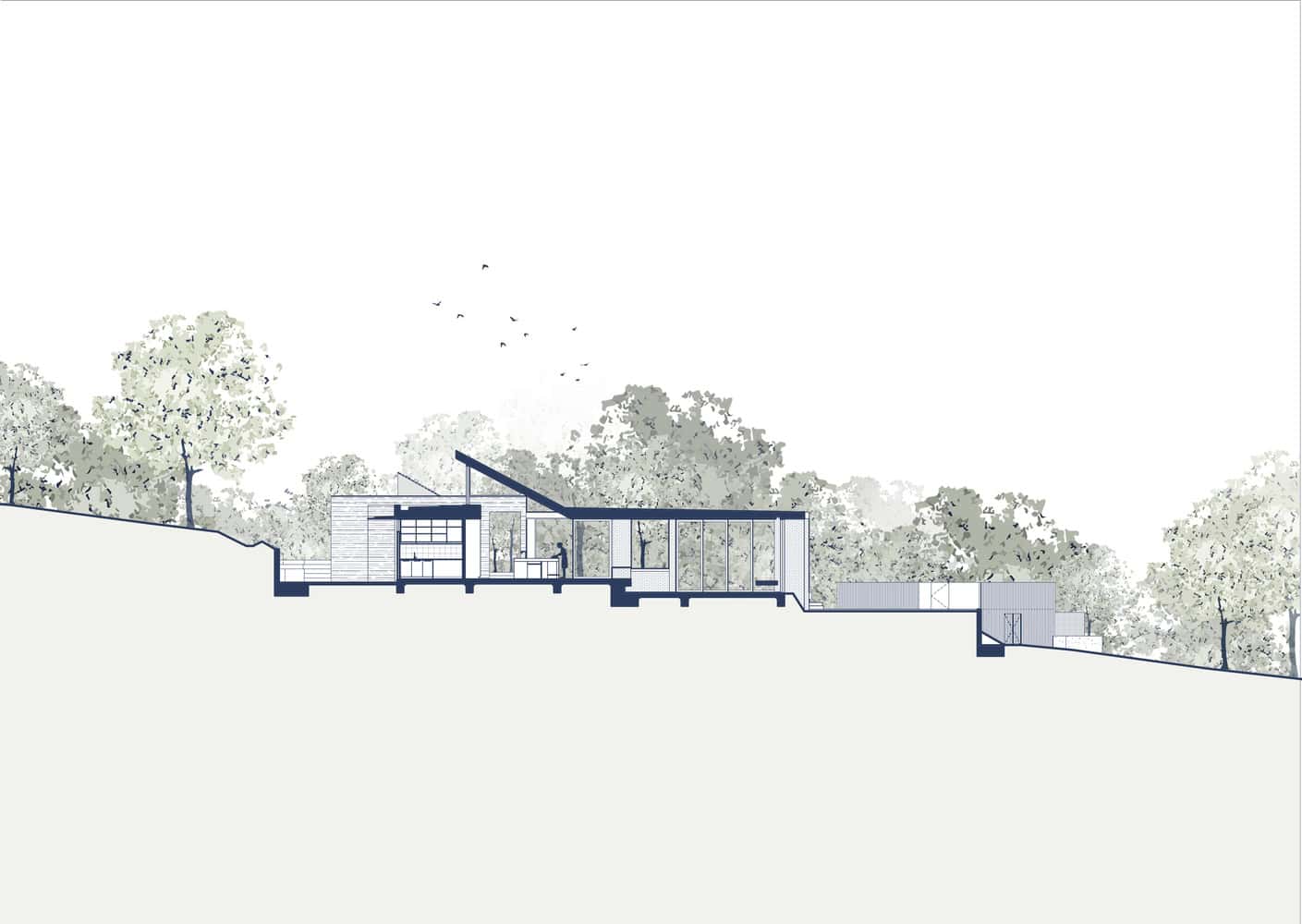 Korinda House Section A by Bent Architecture Korinda House by Bent Architecture — Section A drawing, Plenty, Victoria