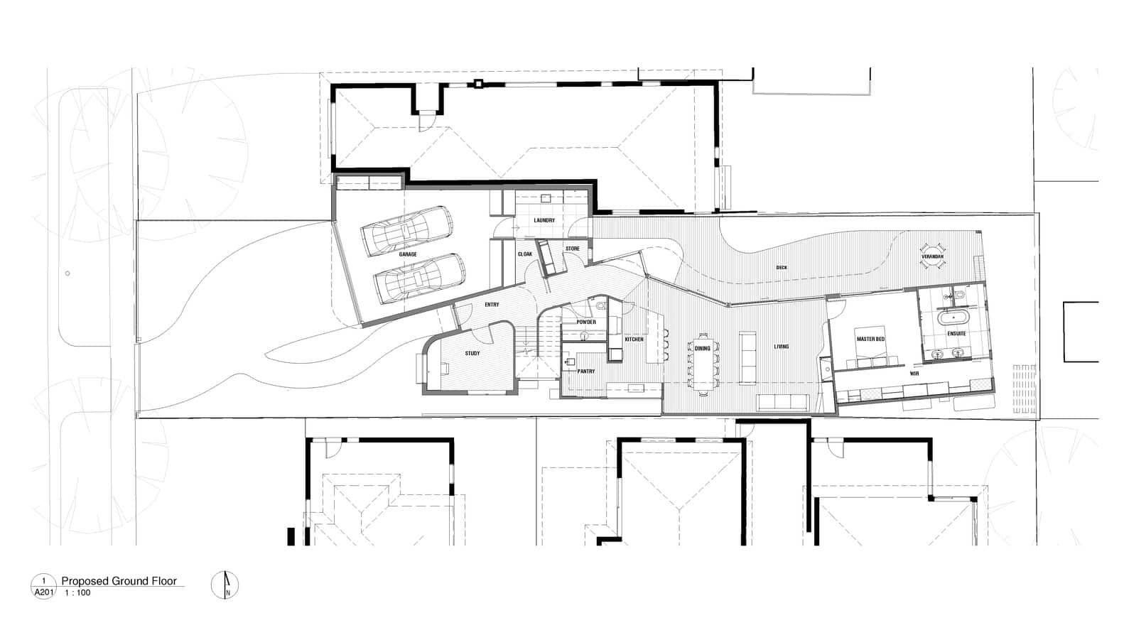 Ripple House Ground Floor Plan Drawing by Atlas Architects Ripple House by Atlas Architects – ground floor plan drawing, Glen Iris, Victoria