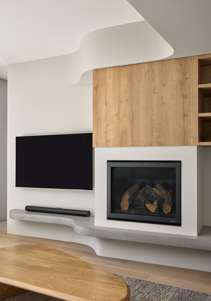 Ripple House Living Room Fireplace Detail by Atlas Architects Ripple House by Atlas Architects – living room fireplace detail, Glen Iris, Victoria