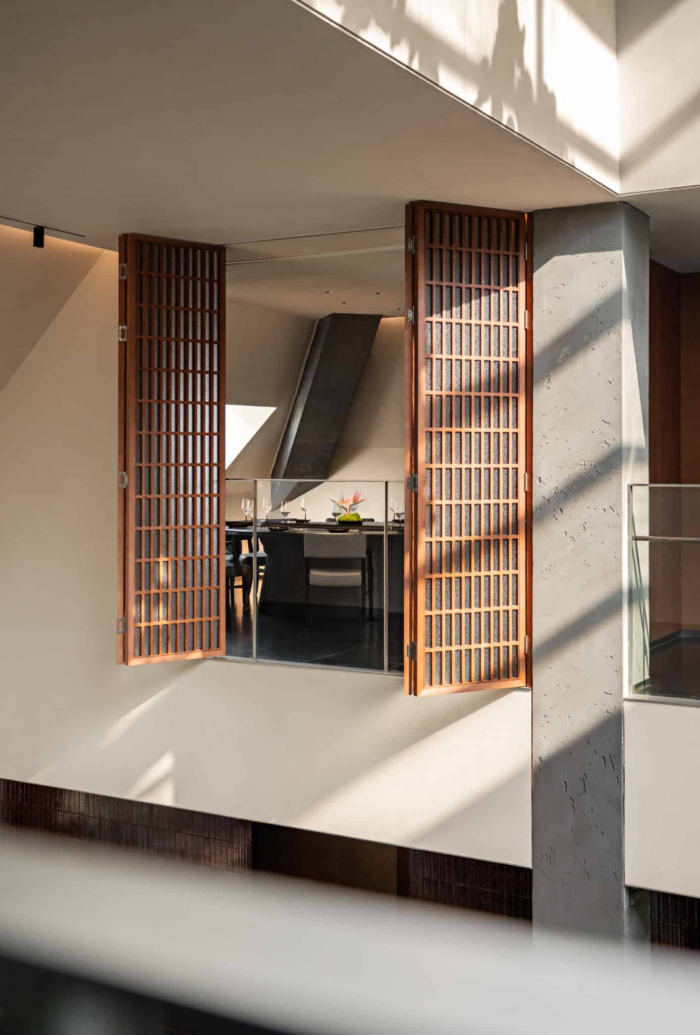 Yang’s Qing Lobster · Bai Jia Hu Store Dining Room Screen Detail by IN.X Yang’s Qing Lobster · Bai Jia Hu Store by IN.X — dining room screen detail, Nanjing, China