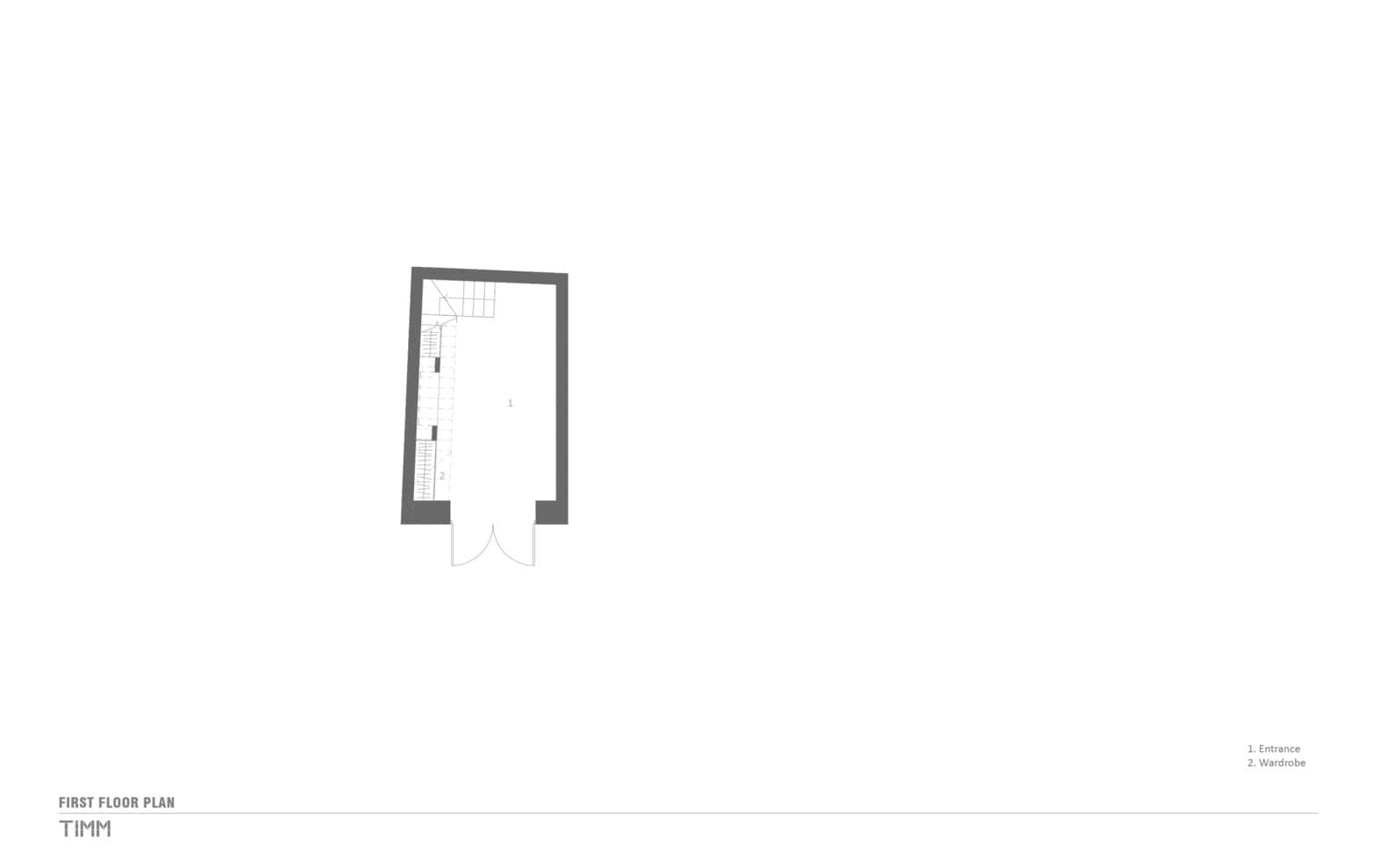 Birdsnest House First Floor Plan by TIMM Architecture Birdsnest House by TIMM Architecture, first floor plan drawing, Tbilisi, Georgia