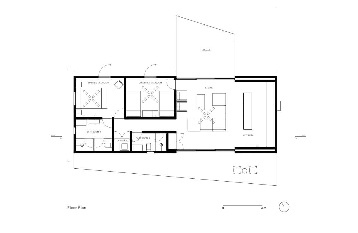 Casa Roca by PPAA, architectural floor plan, Mexico